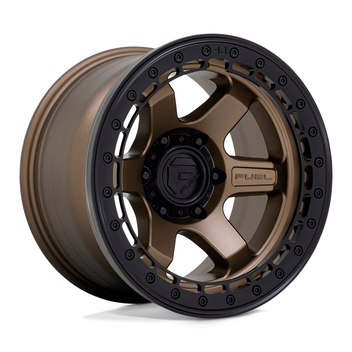 FUEL OFF-ROAD D124 BLOCK BEADLOCK 17X9 5X127 -15 71.5 MATTE BRONZE WITH MATTE BLACK RING