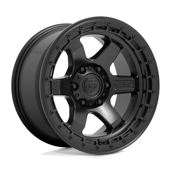 CARBURANT TOUT-TERRAIN D750 BLOC 17X9 6X114.3 1 66.06 NOIR MAT AVEC ANNEAU NOIR
