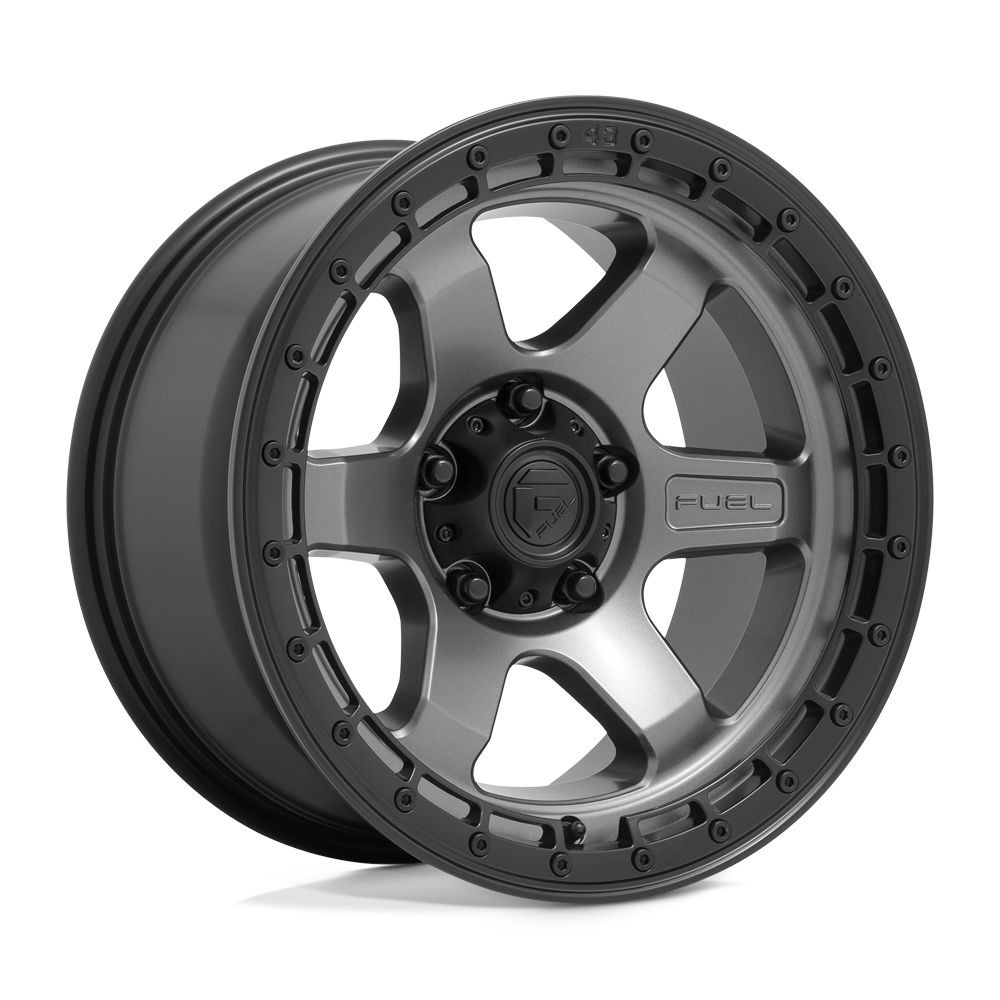 CARBURANT TOUT-TERRAIN D752 BLOC 17X9 6X139.7 -12 106.1 GUNMETAL MAT AVEC ANNEAU NOIR