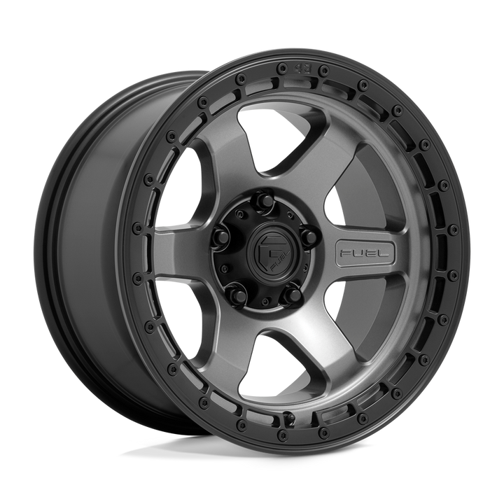CARBURANT TOUT-TERRAIN D752 BLOC 17X9 6X139.7 -12 106.1 GUNMETAL MAT AVEC ANNEAU NOIR