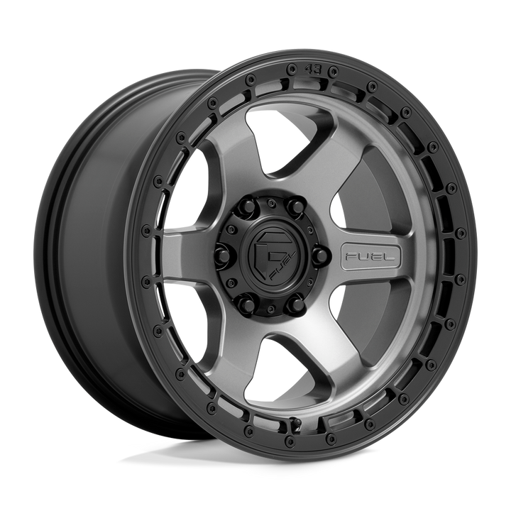 CARBURANT TOUT-TERRAIN D752 BLOC 17X9 6X114.3 1 66.06 GUNMETAL MAT AVEC ANNEAU NOIR