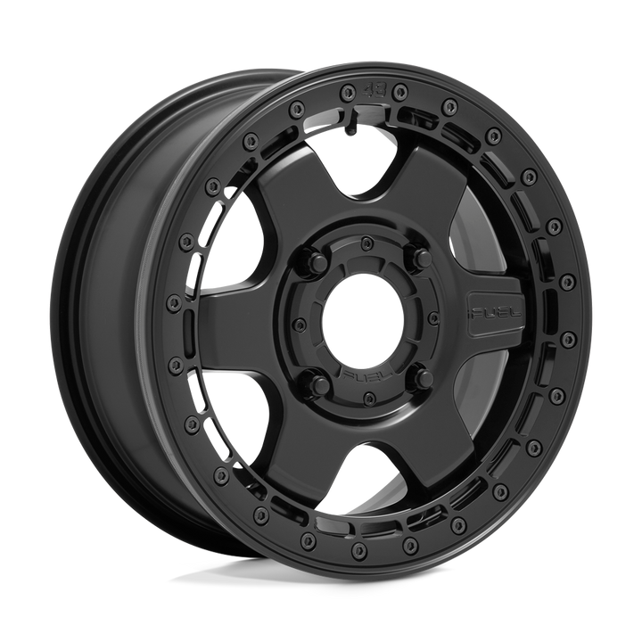 FUEL UTV OFF-ROAD D922 BLOCK BEADLOCK 15X6 4X156 38 132 MATTE BLACK WITH BLACK RING