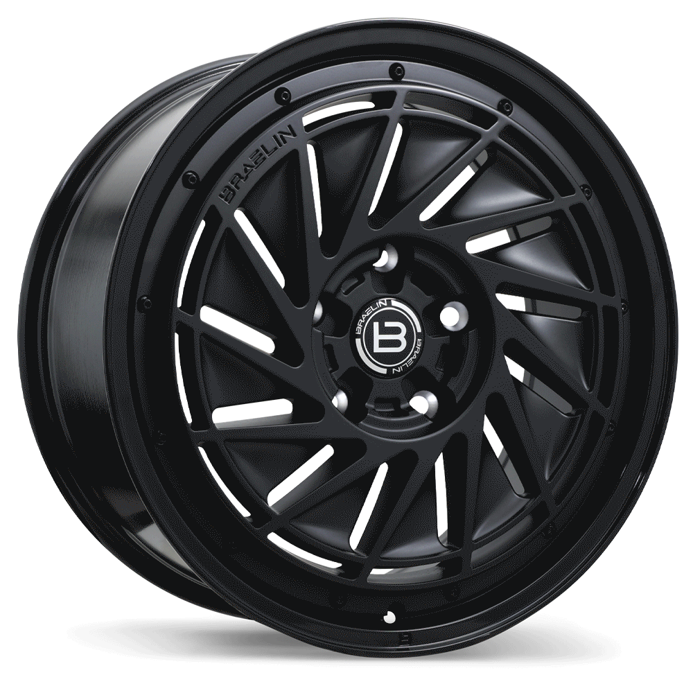Braelin BR16 19x8.5 5x130mm +30 66.5mm Matte Black with Gloss Black Lip