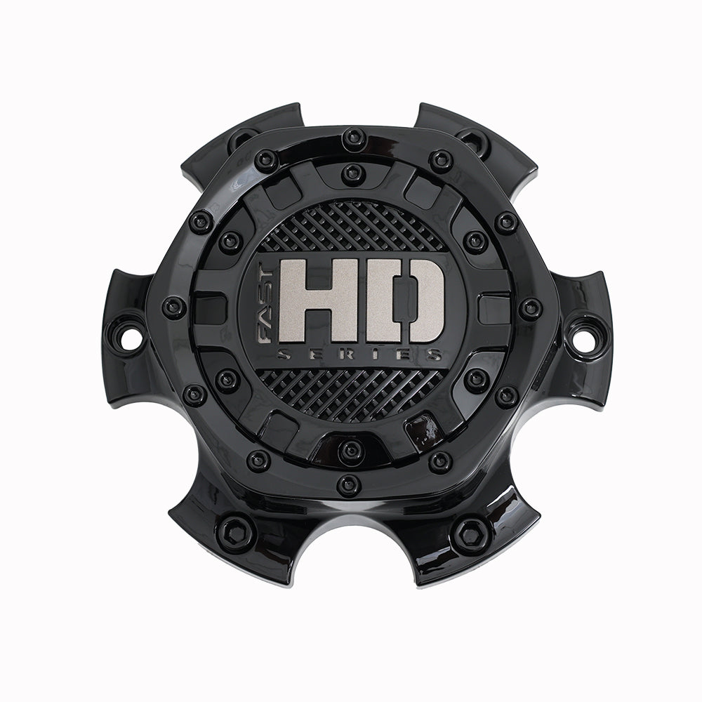 Capuchon noir brillant avec matériel noir brillant et logo gris brillant Fast HD Series - C-1460PF0BVF-1