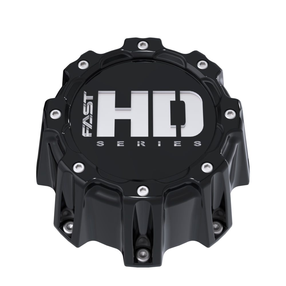 Gloss Black Cap With Gloss Silver Hardware And Silver Fast HD Series Logo - C-1600PF0BQF-1