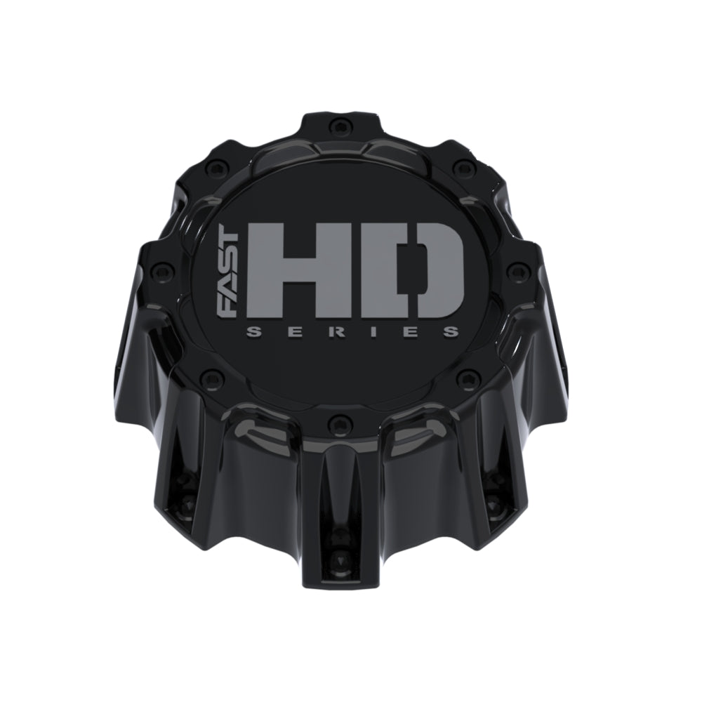 Gloss Black Cap With Gloss Black Hardware And Light Grey Fast HD Series Logo - C-1600PF0BVF-1
