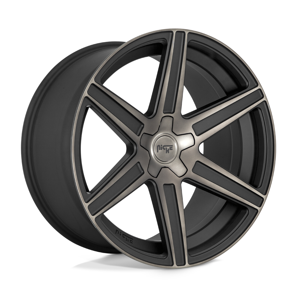 Niche 1pc M236 Carina 24x10 5x139.7 25 78.1 Matte Machined Double Dark Tint