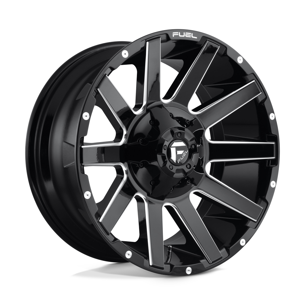 CARBURANT TOUT-TERRAIN D615 CONTRA 20X9 8X165.1 1 125.1 NOIR BRILLANT FRAISÉ