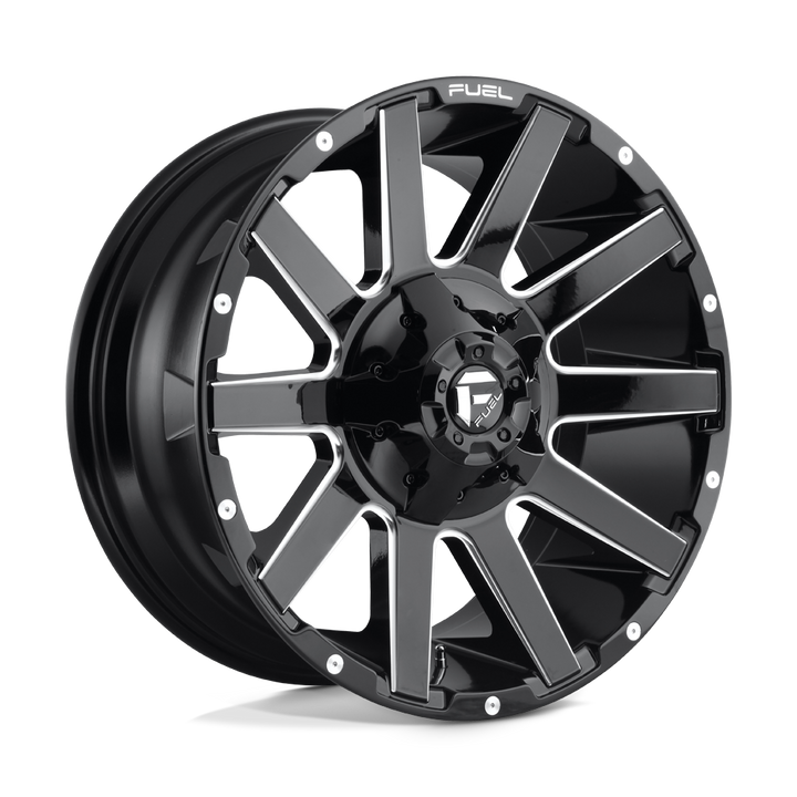 CARBURANT TOUT-TERRAIN D615 CONTRA 20X9 8X165.1 20 125.1 NOIR BRILLANT FRAISÉ