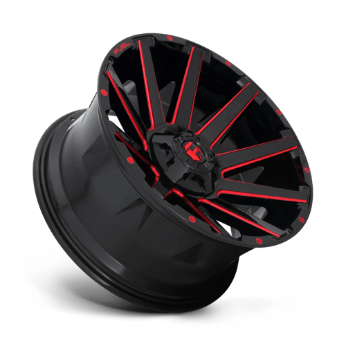 CARBURANT TOUT-TERRAIN D643 CONTRA 20X9 8X170 20 125.1 NOIR BRILLANT ROUGE TEINTÉ CLAIRE