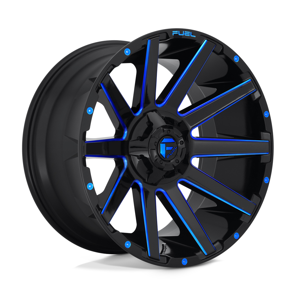 CARBURANT TOUT-TERRAIN D644 CONTRA 20X9 5X139.7 / 5X150 20 110.1 NOIR BRILLANT BLEU TEINTÉ CLAIRE