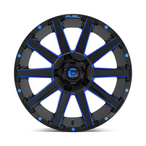 CARBURANT TOUT-TERRAIN D644 CONTRA 20X10 5X139.7 / 5X150 -18 110.1 NOIR BRILLANT BLEU TEINTÉ CLAIRE