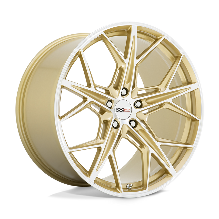 Cray Hammerhead 21x12 5x120 52 67.06 Gloss Gold W / Mirror Cut Face