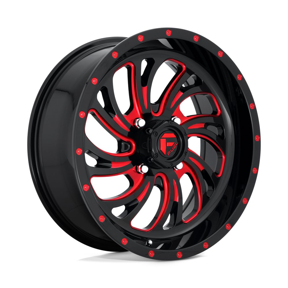 CARBURANT UTV TOUT-TERRAIN D642 KOMPRESSEUR 18X7 4X137 13 110.1 NOIR BRILLANT ROUGE TEINTÉ CLAIRE