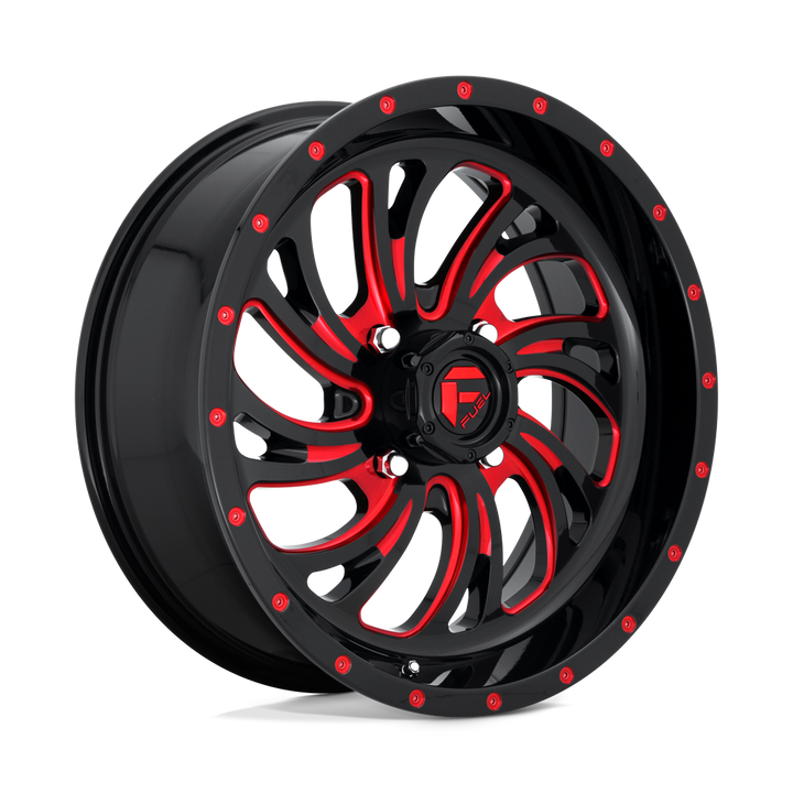 CARBURANT UTV TOUT-TERRAIN D642 KOMPRESSEUR 18X7 4X137 13 110.1 NOIR BRILLANT ROUGE TEINTÉ CLAIRE