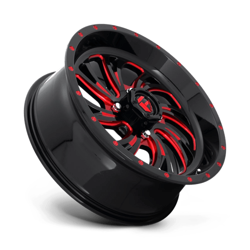 CARBURANT UTV TOUT-TERRAIN D642 KOMPRESSEUR 18X7 4X137 13 110.1 NOIR BRILLANT ROUGE TEINTÉ CLAIRE
