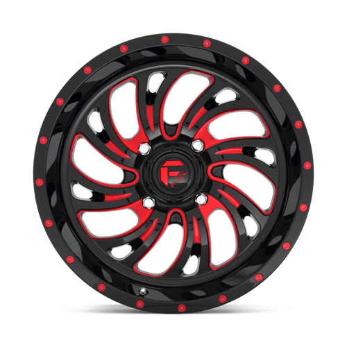 CARBURANT UTV TOUT-TERRAIN D642 KOMPRESSEUR 18X7 4X137 13 110.1 NOIR BRILLANT ROUGE TEINTÉ CLAIRE