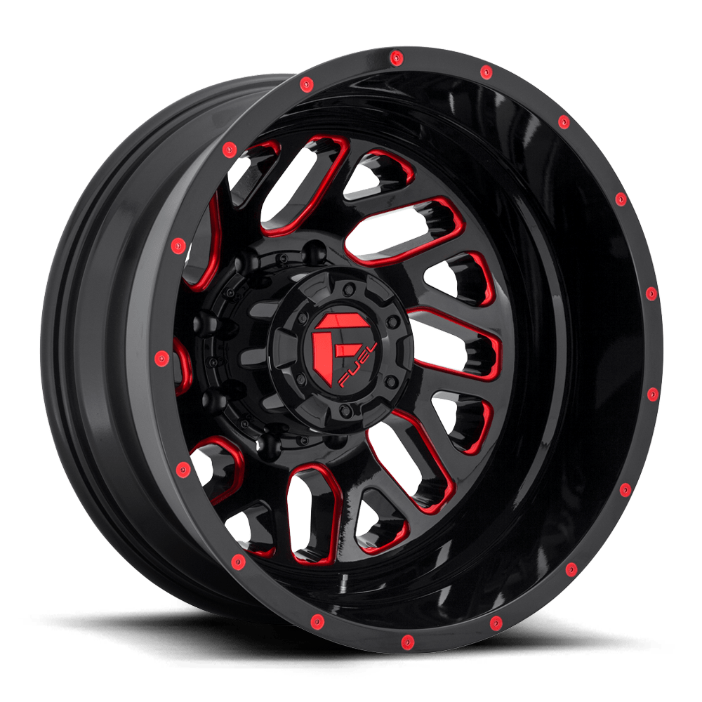 Fuel 1PC D656 Triton 20x8.25 8x165.1 -240 121.5 Gloss Black Red Tinted Clear