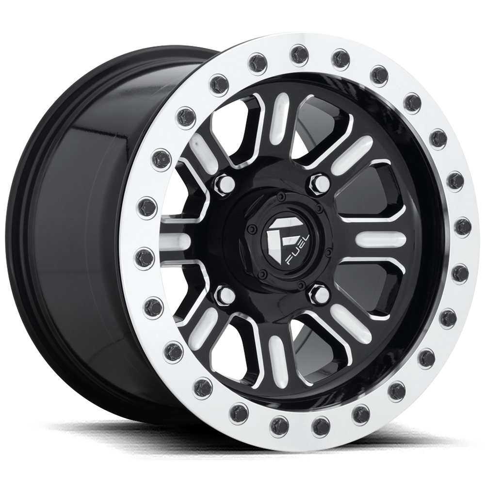 CARBURANT UTV TOUT-TERRAIN D910 HARDLINE BEADLOCK 15X10 4X137 25 110.1 NOIR BRILLANT FRAISÉ