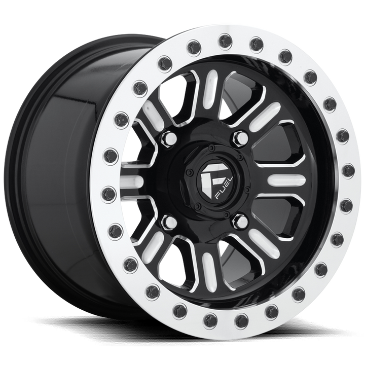 CARBURANT UTV TOUT-TERRAIN D910 HARDLINE BEADLOCK 15X10 4X137 25 110.1 NOIR BRILLANT FRAISÉ