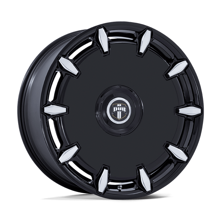 DUB 1PC Dc271 Cheef 24x10 6x135 / 6x139.7 30 100.3 Noir brillant fraisé