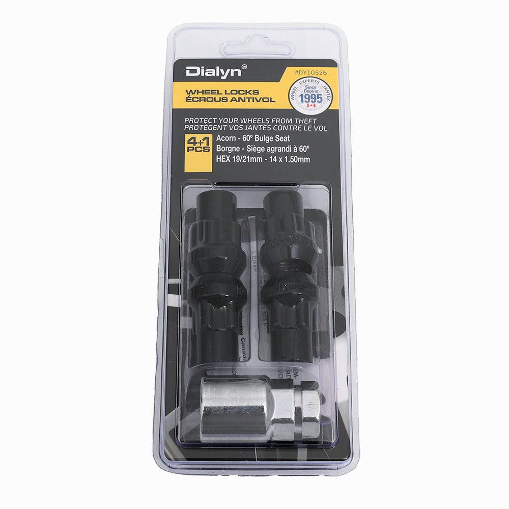 Acorn Black Lock Nut 60° Bulge - 14x1.50mm - 19/21mm Hex (PKG/4)