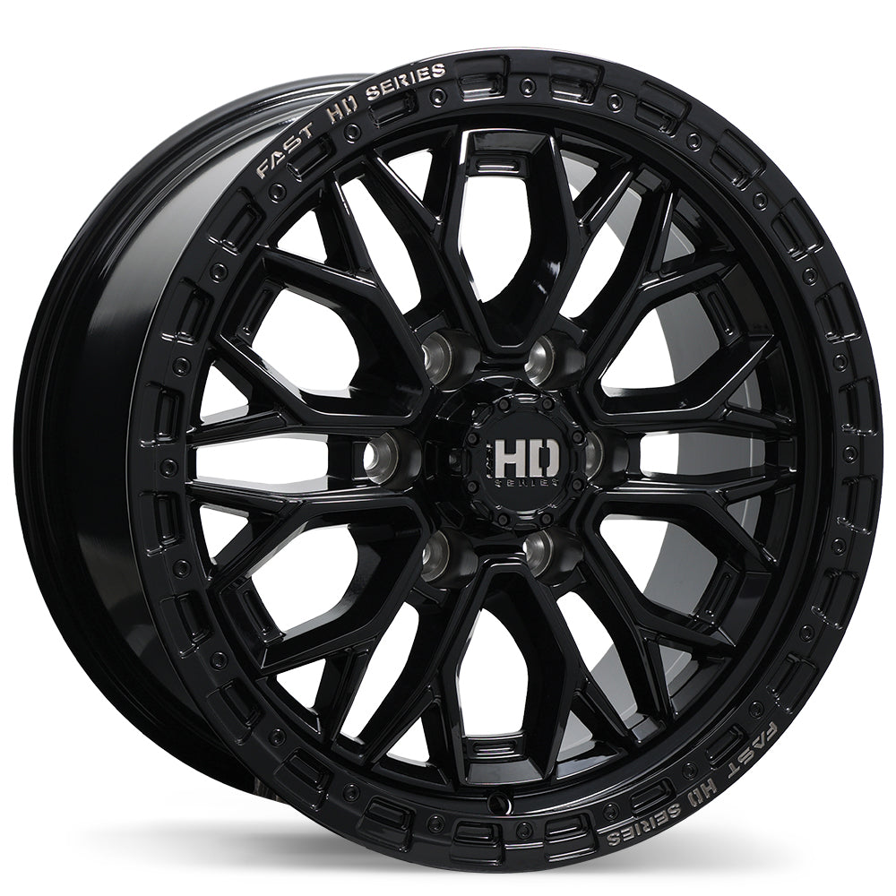 Fast HD Muramasa 18x9.0 6x139.7mm +30 78.0mm Gloss Black with Grey Milling
