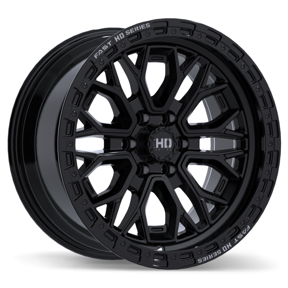 Fast HD Muramasa 17x9.0 6x114.3mm +0 66.1mm Gloss Black with Grey Milling
