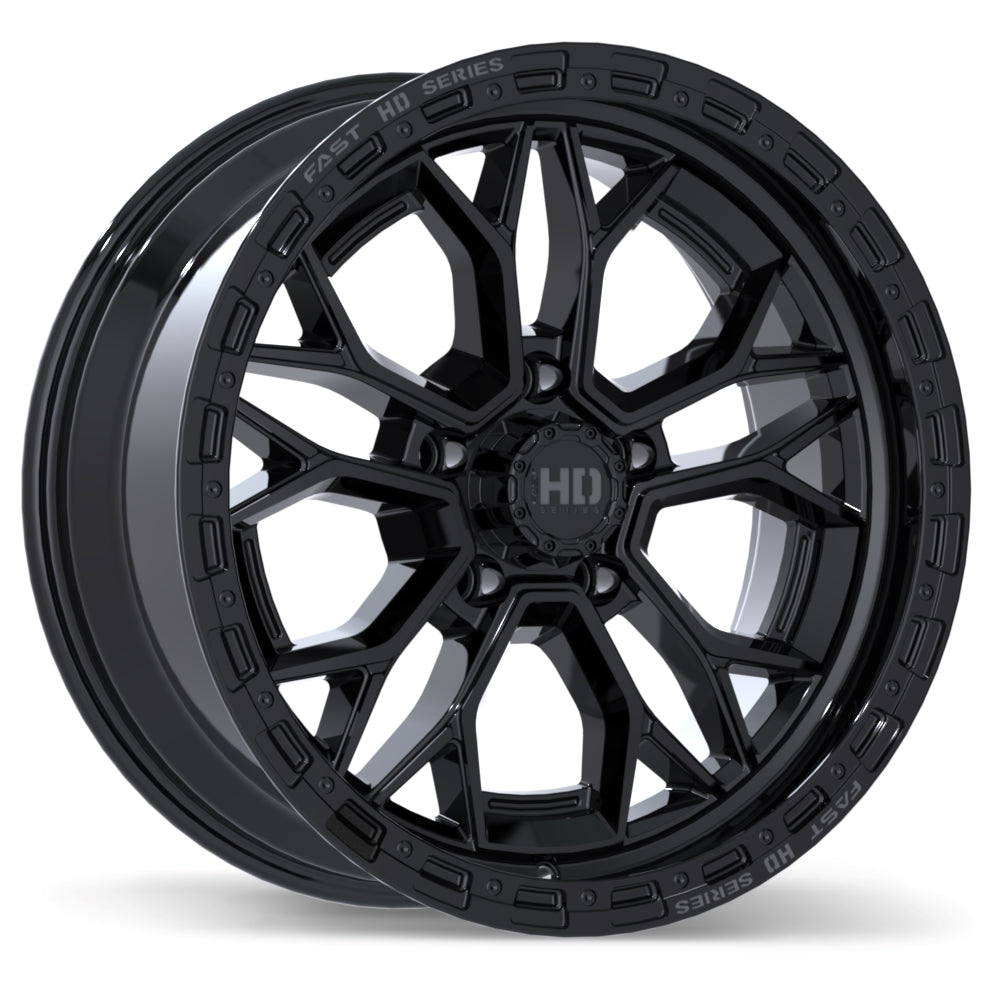 Fast HD Muramasa 20x9.0 5x139.7mm +40 64.1mm Gloss Black with Grey Milling