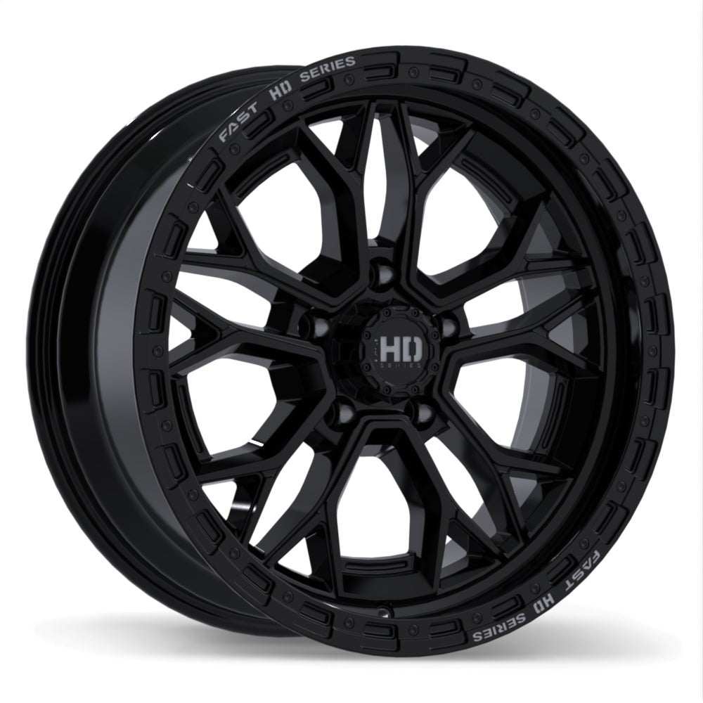Fast HD Muramasa 20x9.0 5x139.7mm +0 77.8mm Gloss Black with Grey Milling