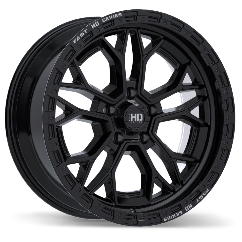 Fast HD Muramasa 20x9.0 5x127mm +0 71.5mm Gloss Black with Grey Milling