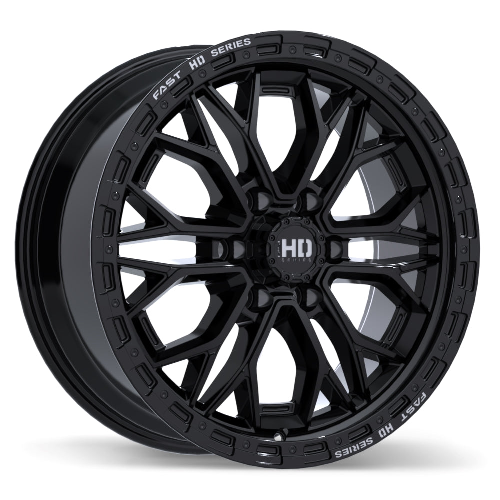 Fast HD Muramasa 20x9.0 6x139.7mm +30 84.2mm Gloss Black with Grey Milling