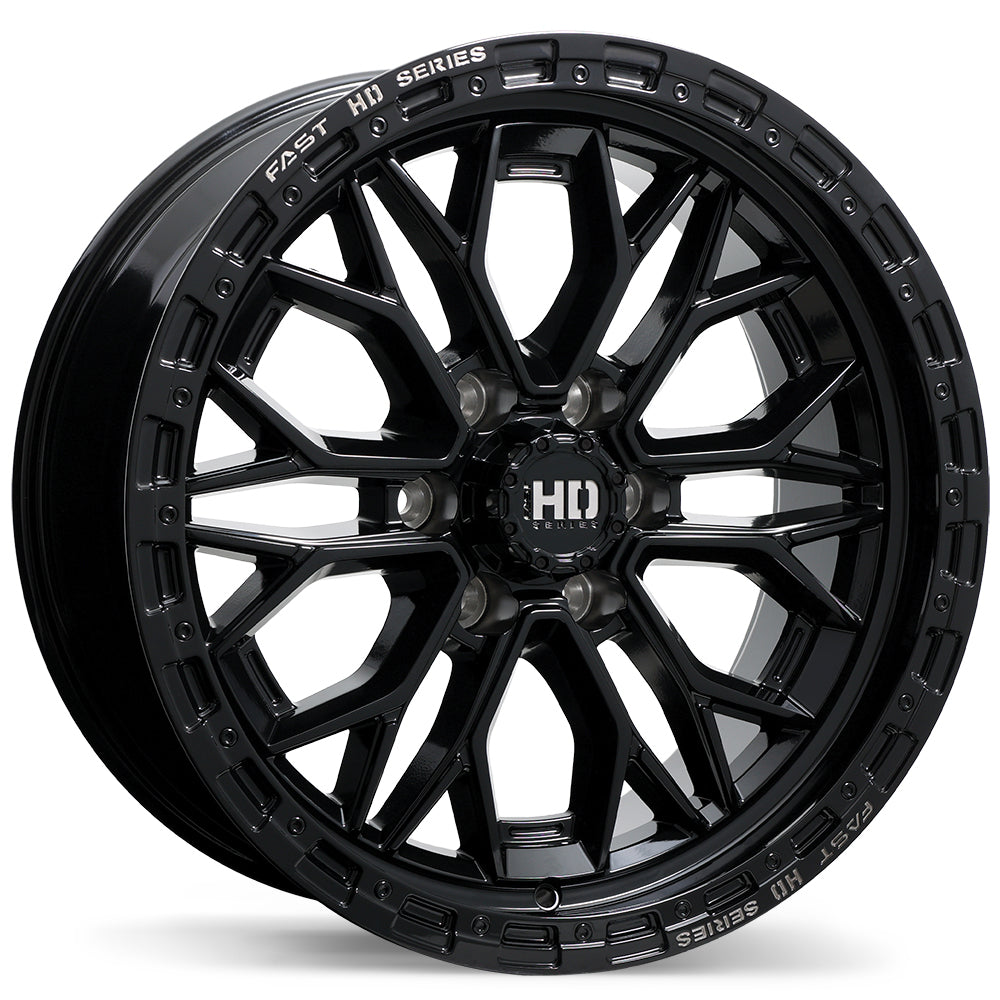 Fast HD Muramasa 20x9.0 6x139.7mm +0 84.2mm Gloss Black with Grey Milling