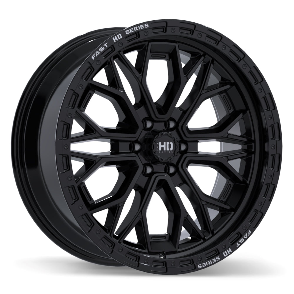 Fast HD Muramasa 20x9.0 6x114.3mm +0 66.1mm Gloss Black with Grey Milling