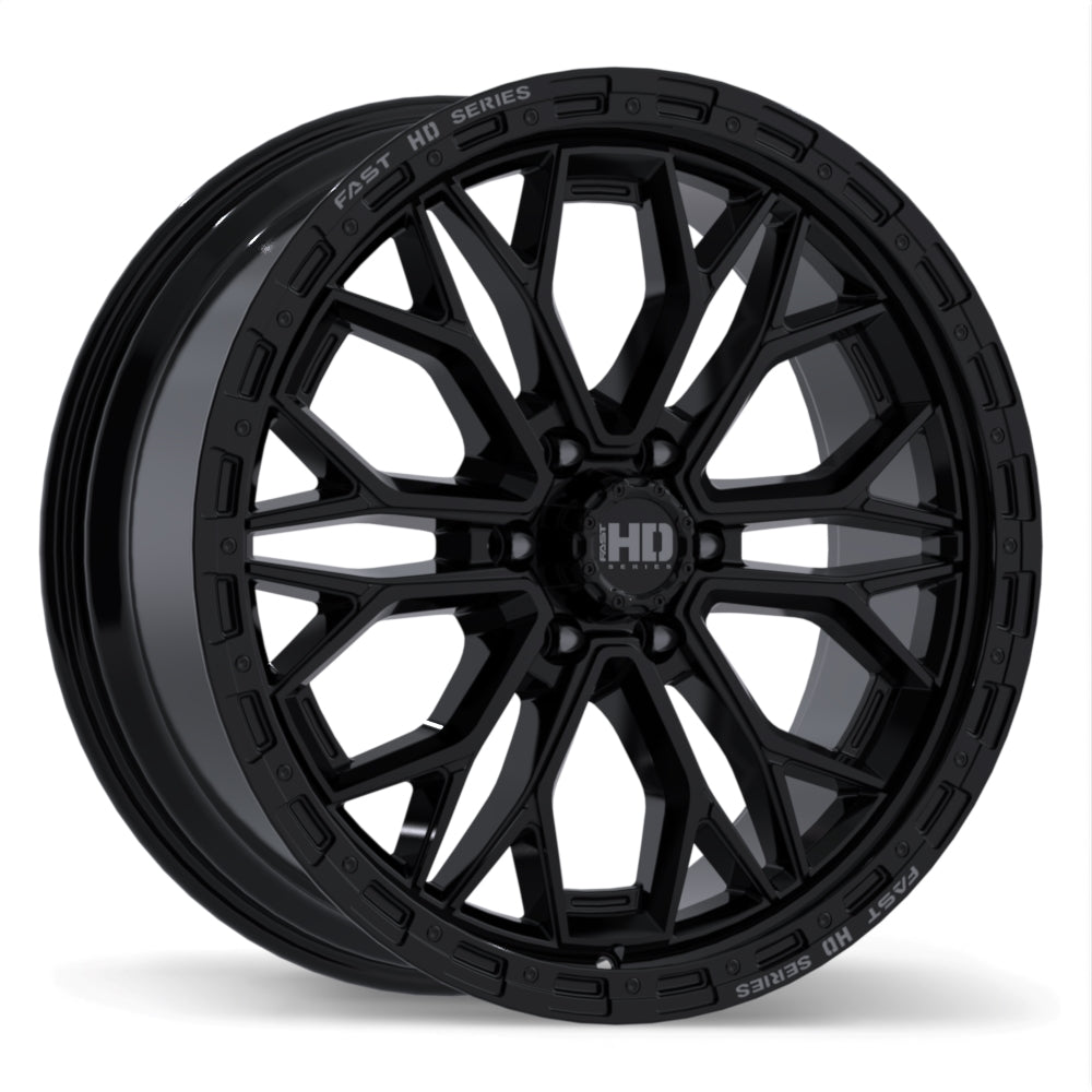 Fast HD Muramasa 22x9.0 6x139.7mm +26 106.1mm Gloss Black with Grey Milling