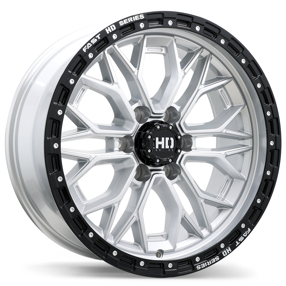 Fast HD Muramasa 20x9.0 6x139.7mm +0 84.2mm Gloss Silver with Black Lip