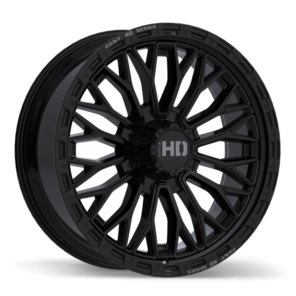 Fast HD Muramasa 24x9.5 8x180mm +35 124.4mm Gloss Black with Grey Milling
