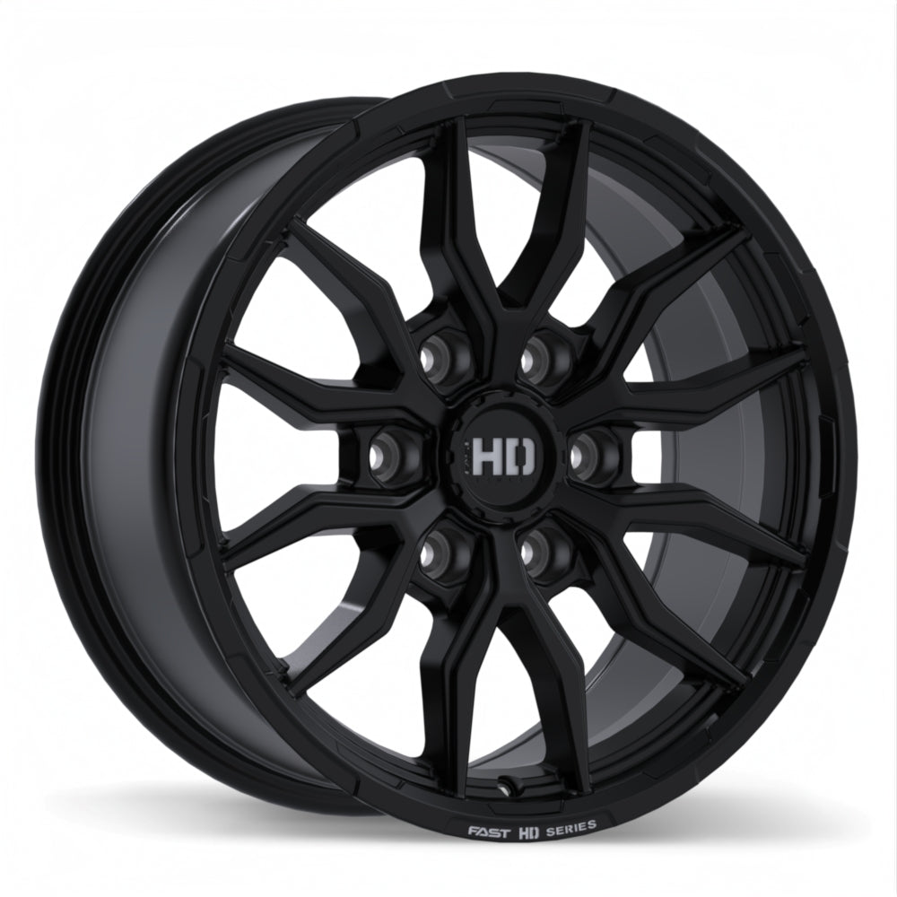 Fast HD Grit 17x8.0 6x139.7mm +24 78.0mm  Satin Black with Milling