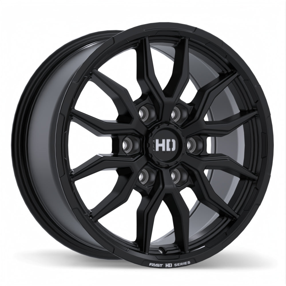 Fast HD Grit 17x8.0 6x139.7mm +45 93.1mm  Satin Black with Milling