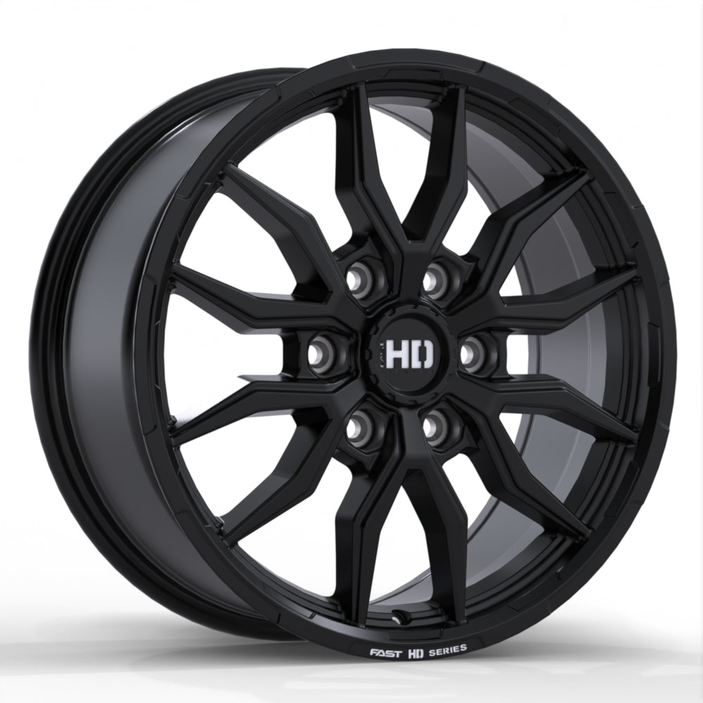Fast HD Grit 18x8.0 6x139.7mm +55 93.1mm  Satin Black with Milling