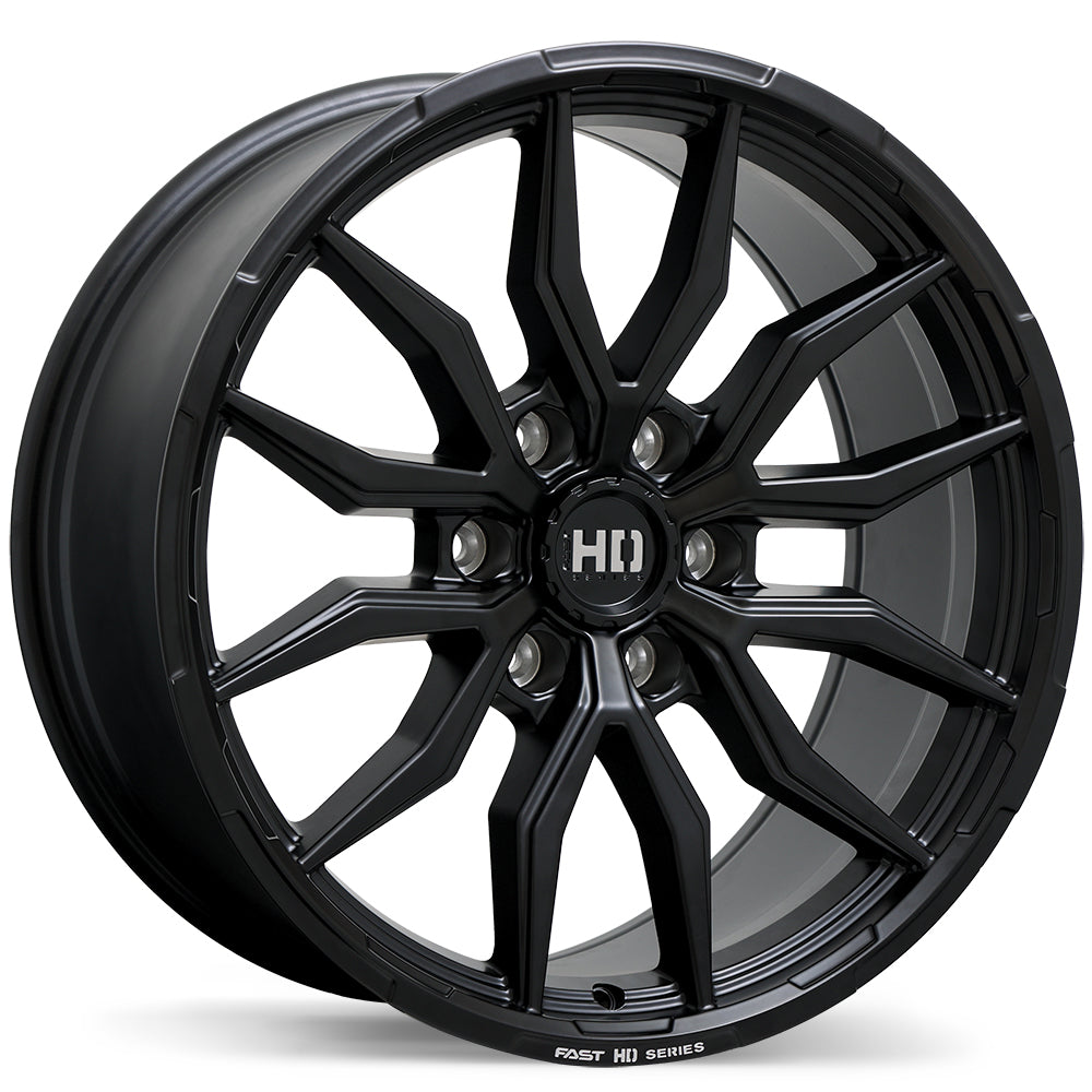 Fast HD Grit 20x9.0 6x139.7mm +50 106.1mm  Satin Black with Milling
