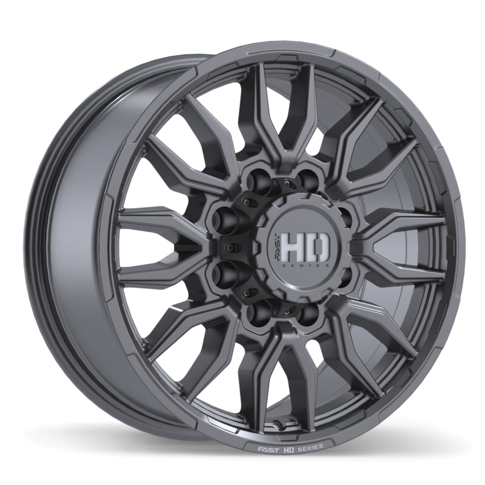 Fast HD Grit 17x7.5 8x165.1mm +42 121.1mm  Satin Gunmetal with Milling