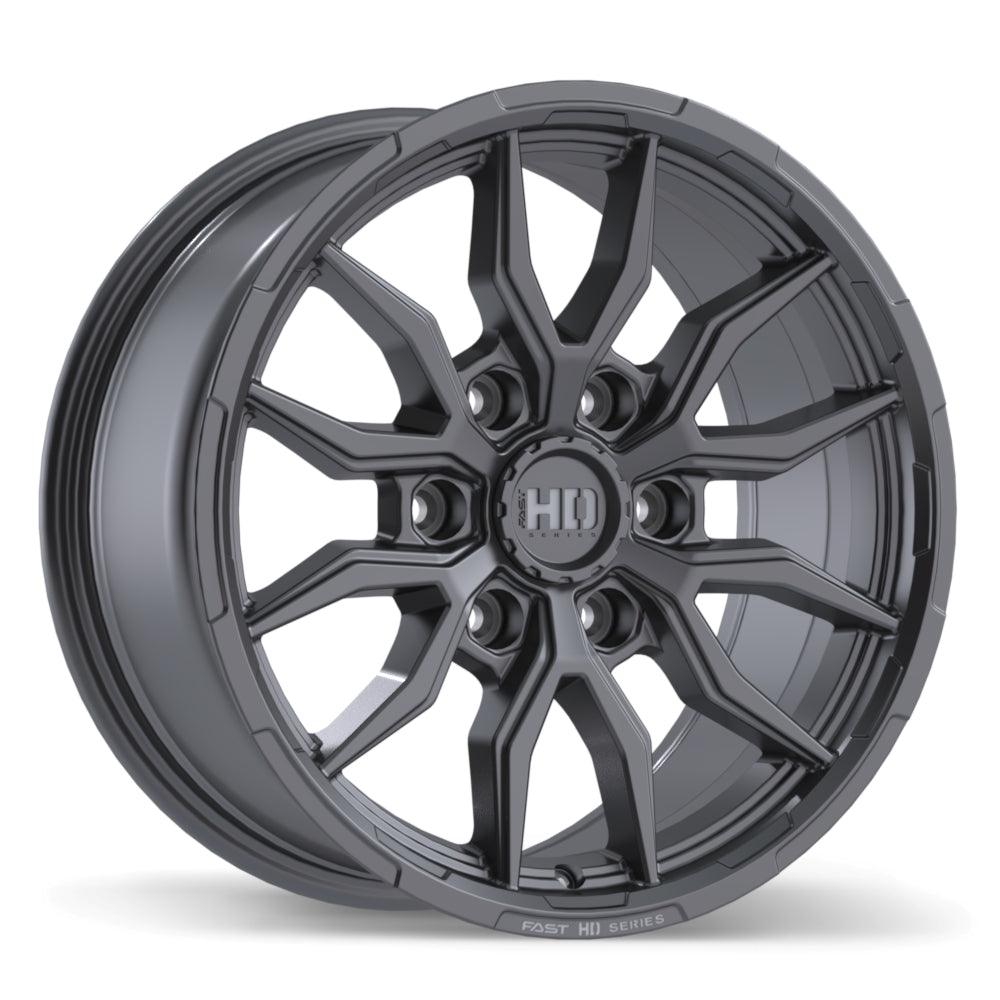 Fast HD Grit 17x8.0 6x139.7mm +24 78.0mm  Satin Gunmetal with Milling