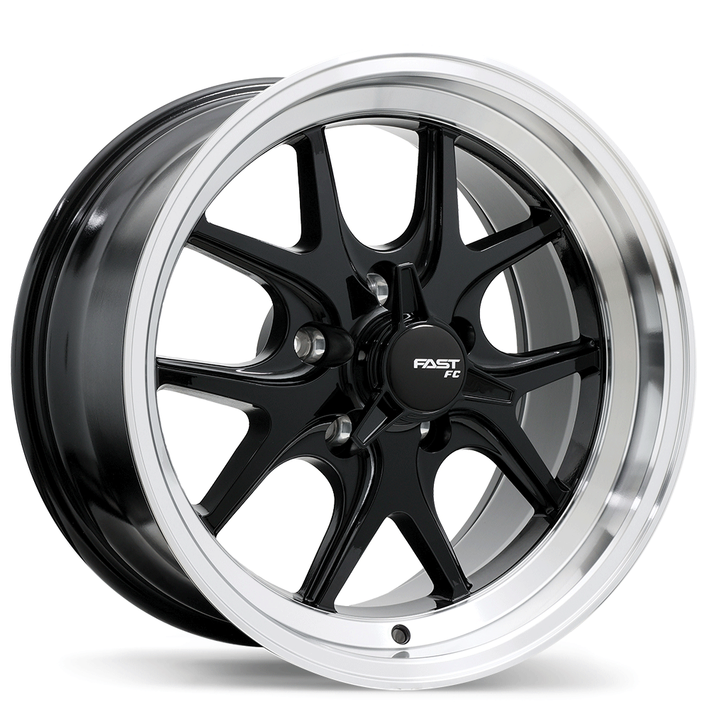 Fast Wheels FC04V 17x9.0 5x114.3mm +5 71.5mm Gloss Black with Machined Lip