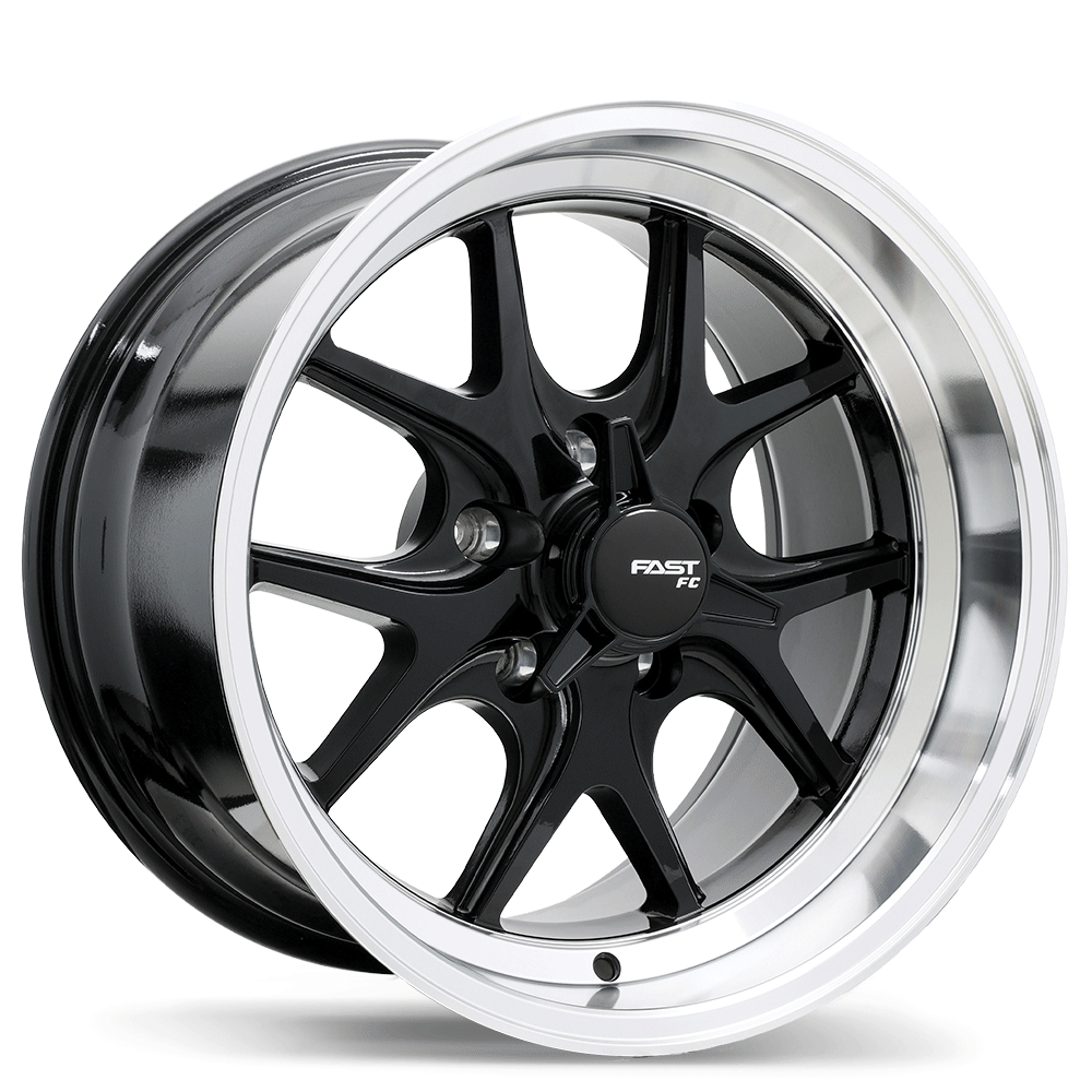 Fast Wheels FC04V 17x10.5 5x114.3mm +0 71.5mm Gloss Black with Machined Lip