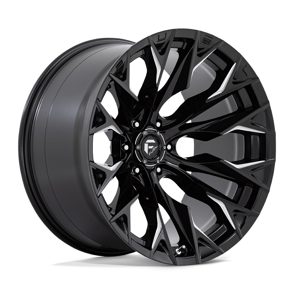 CARBURANT TOUT-TERRAIN D803 FLAMME 22X12 6X139.7 -44 106.1 NOIR BRILLANT FRAISÉ