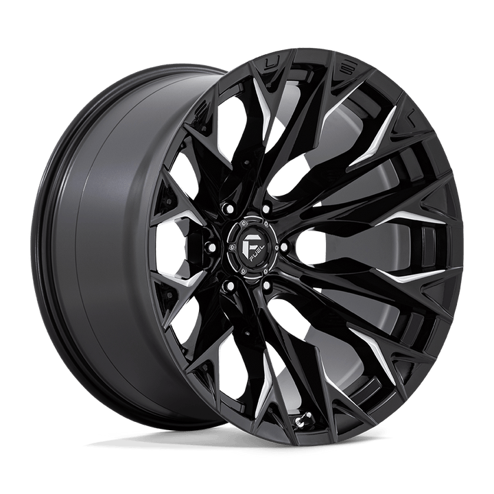 CARBURANT TOUT-TERRAIN D803 FLAMME 22X12 6X139.7 -44 106.1 NOIR BRILLANT FRAISÉ