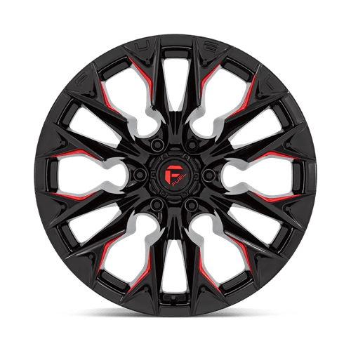 FUEL OFF-ROAD D823 FLAME 24X12 5X127 -44 71.5 GLOSS BLACK MILLED WITH CANDY RED