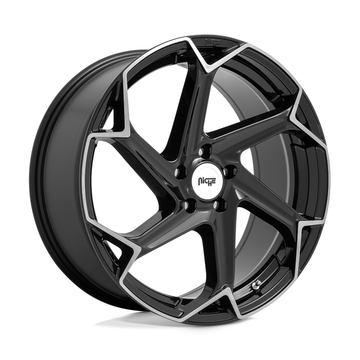 Niche 1pc M255 Flash 20x9 5x112 38 66.56 Gloss Black Brushed