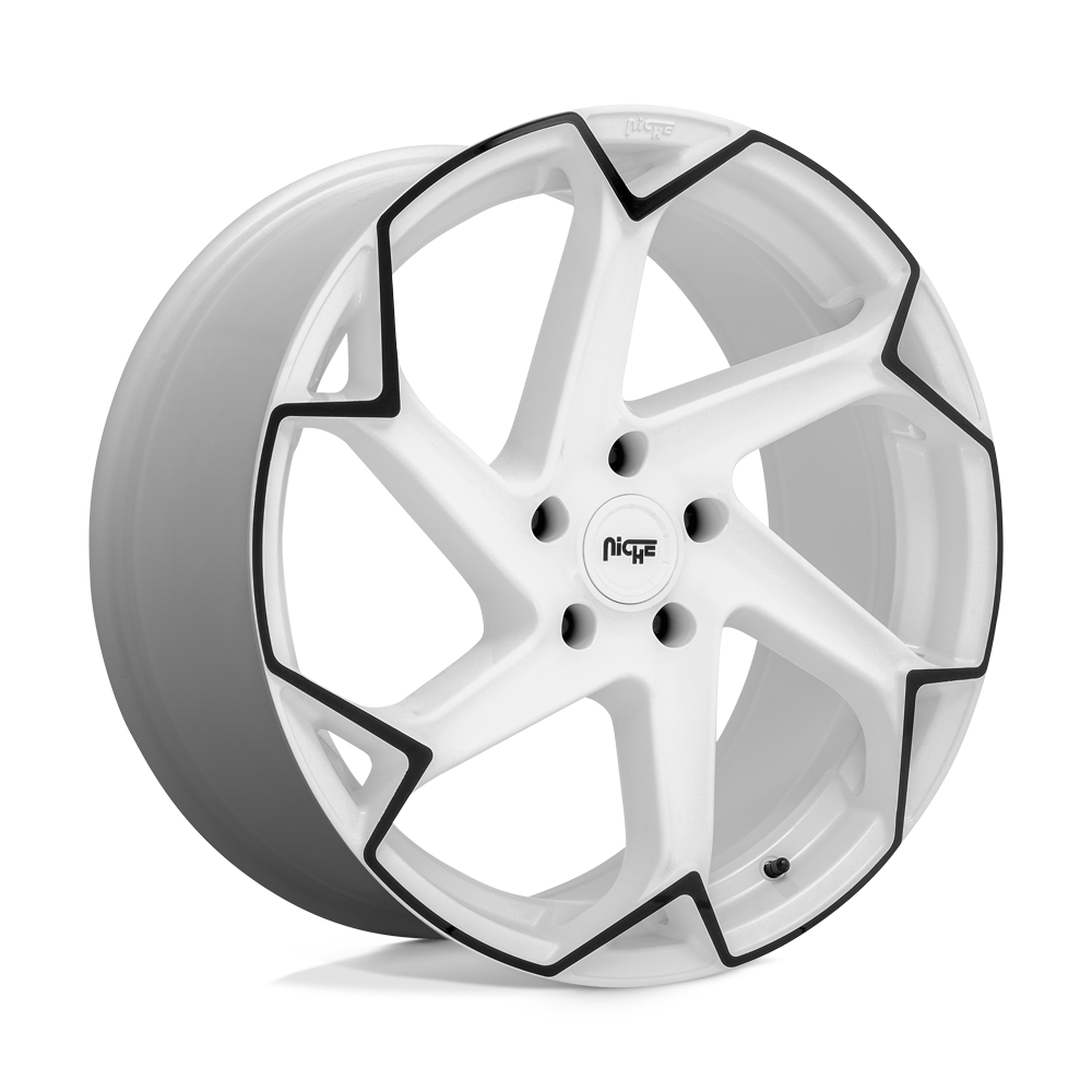 Niche 1pc M257 Flash 20x9 5x120 35 72.56 Blanc Brillant Avec Noir